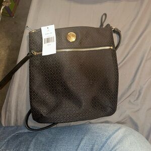 Tommy Hilfiger Black and Gold Crossbody Bag